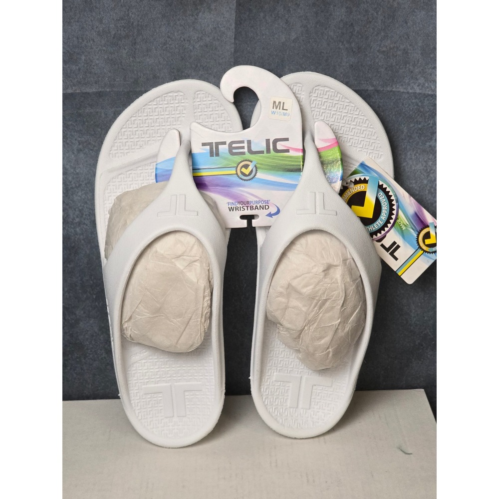 NWT Telic‎ Flip Flop Snow White Arch Support Recovery Sandal Womens Size 10